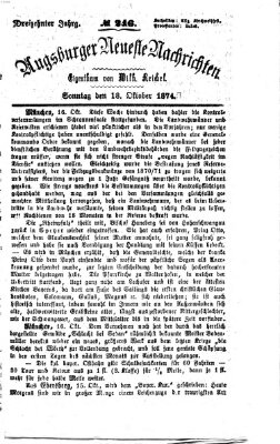 Augsburger neueste Nachrichten Sonntag 18. Oktober 1874