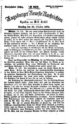 Augsburger neueste Nachrichten Dienstag 20. Oktober 1874