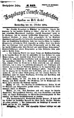 Augsburger neueste Nachrichten Donnerstag 22. Oktober 1874