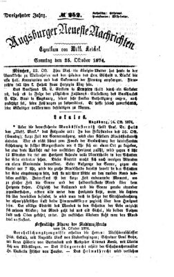 Augsburger neueste Nachrichten Sonntag 25. Oktober 1874