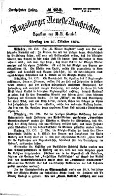 Augsburger neueste Nachrichten Dienstag 27. Oktober 1874