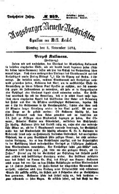 Augsburger neueste Nachrichten Dienstag 3. November 1874