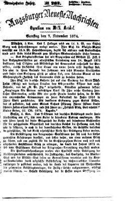 Augsburger neueste Nachrichten Samstag 7. November 1874