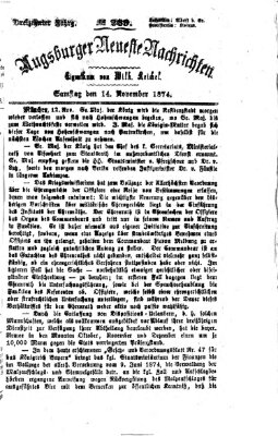 Augsburger neueste Nachrichten Samstag 14. November 1874