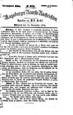 Augsburger neueste Nachrichten Mittwoch 18. November 1874