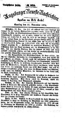 Augsburger neueste Nachrichten Samstag 21. November 1874