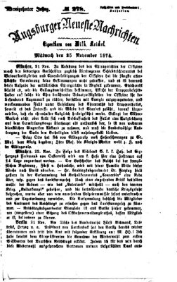 Augsburger neueste Nachrichten Mittwoch 25. November 1874