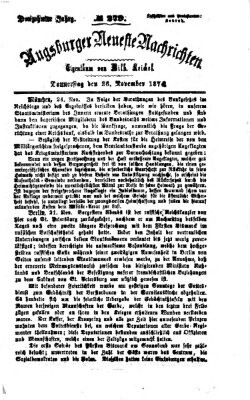 Augsburger neueste Nachrichten Donnerstag 26. November 1874