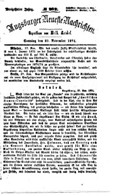 Augsburger neueste Nachrichten Sonntag 29. November 1874