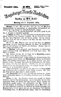 Augsburger neueste Nachrichten Samstag 5. Dezember 1874