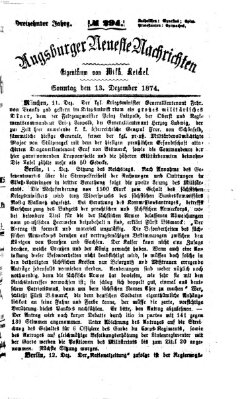 Augsburger neueste Nachrichten Sonntag 13. Dezember 1874