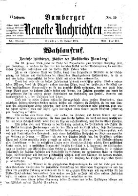 Bamberger neueste Nachrichten Samstag 10. Januar 1874