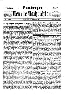 Bamberger neueste Nachrichten Montag 12. Januar 1874