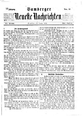 Bamberger neueste Nachrichten Dienstag 13. Januar 1874