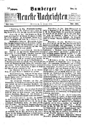 Bamberger neueste Nachrichten Mittwoch 14. Januar 1874