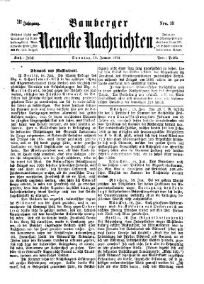 Bamberger neueste Nachrichten Sonntag 18. Januar 1874