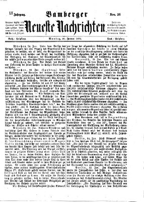 Bamberger neueste Nachrichten Montag 26. Januar 1874