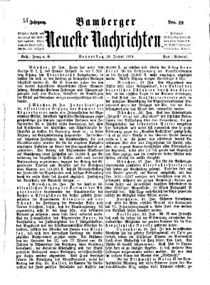 Bamberger neueste Nachrichten Donnerstag 29. Januar 1874