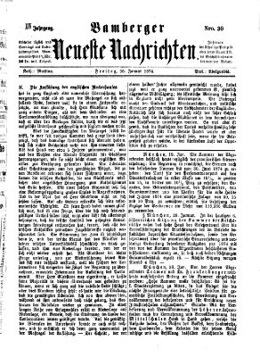 Bamberger neueste Nachrichten Freitag 30. Januar 1874