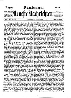 Bamberger neueste Nachrichten Samstag 31. Januar 1874