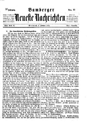 Bamberger neueste Nachrichten Mittwoch 4. Februar 1874