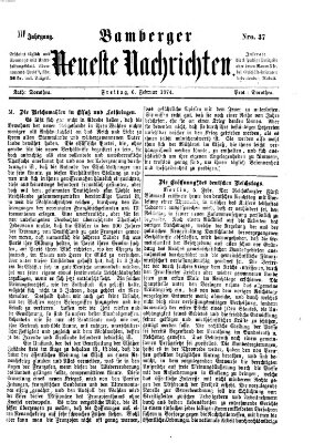 Bamberger neueste Nachrichten Freitag 6. Februar 1874