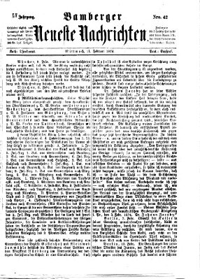 Bamberger neueste Nachrichten Mittwoch 11. Februar 1874