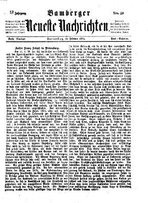 Bamberger neueste Nachrichten Donnerstag 19. Februar 1874