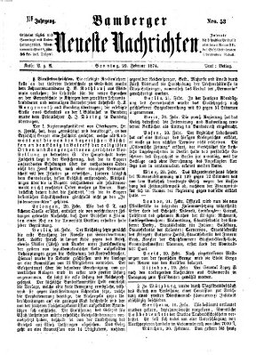 Bamberger neueste Nachrichten Sonntag 22. Februar 1874