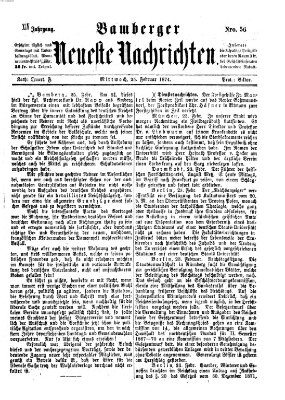 Bamberger neueste Nachrichten Mittwoch 25. Februar 1874