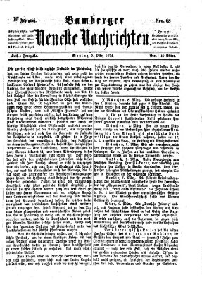 Bamberger neueste Nachrichten Montag 9. März 1874