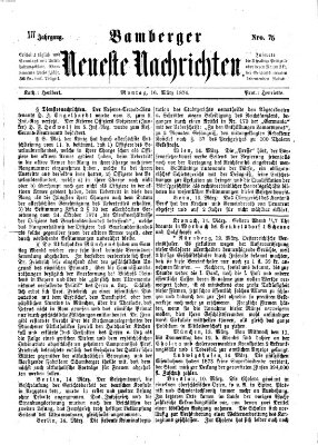 Bamberger neueste Nachrichten Montag 16. März 1874