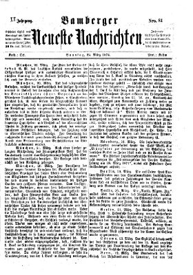 Bamberger neueste Nachrichten Sonntag 22. März 1874