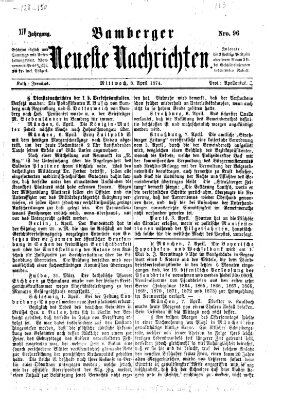 Bamberger neueste Nachrichten Mittwoch 8. April 1874