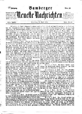 Bamberger neueste Nachrichten Freitag 10. April 1874