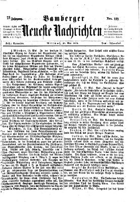 Bamberger neueste Nachrichten Mittwoch 20. Mai 1874