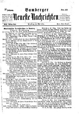 Bamberger neueste Nachrichten Dienstag 26. Mai 1874