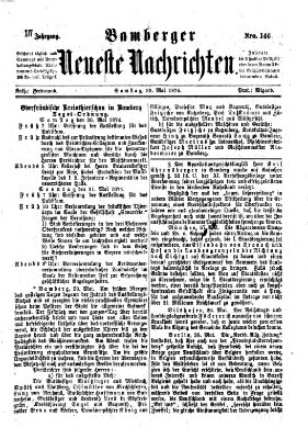 Bamberger neueste Nachrichten Samstag 30. Mai 1874