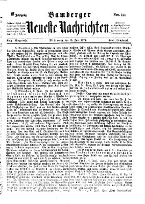 Bamberger neueste Nachrichten Mittwoch 10. Juni 1874