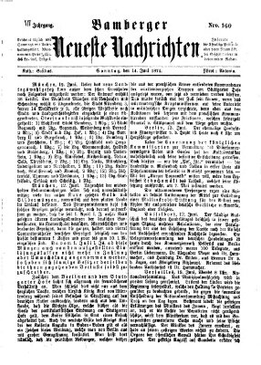 Bamberger neueste Nachrichten Sonntag 14. Juni 1874