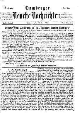 Bamberger neueste Nachrichten Sonntag 21. Juni 1874