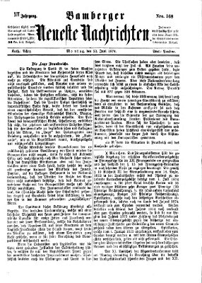 Bamberger neueste Nachrichten Montag 22. Juni 1874