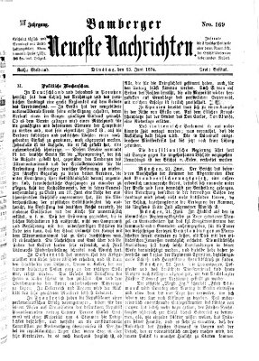 Bamberger neueste Nachrichten Dienstag 23. Juni 1874