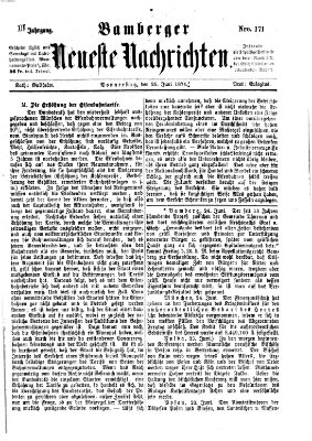 Bamberger neueste Nachrichten Donnerstag 25. Juni 1874