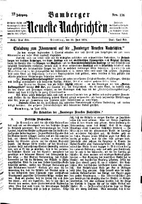 Bamberger neueste Nachrichten Dienstag 30. Juni 1874