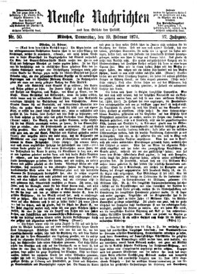 Neueste Nachrichten aus dem Gebiete der Politik (Münchner neueste Nachrichten) Donnerstag 19. Februar 1874