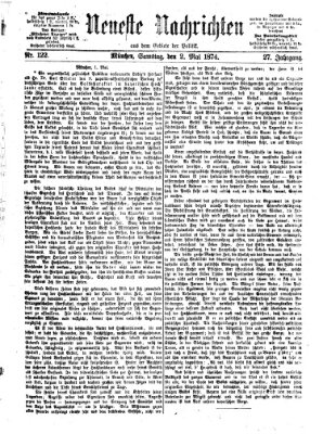 Neueste Nachrichten aus dem Gebiete der Politik (Münchner neueste Nachrichten) Samstag 2. Mai 1874