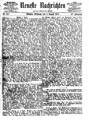 Neueste Nachrichten aus dem Gebiete der Politik (Münchner neueste Nachrichten) Mittwoch 5. August 1874