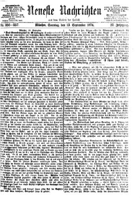 Neueste Nachrichten aus dem Gebiete der Politik (Münchner neueste Nachrichten) Sonntag 13. September 1874