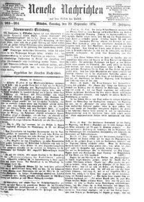 Neueste Nachrichten aus dem Gebiete der Politik (Münchner neueste Nachrichten) Sonntag 20. September 1874